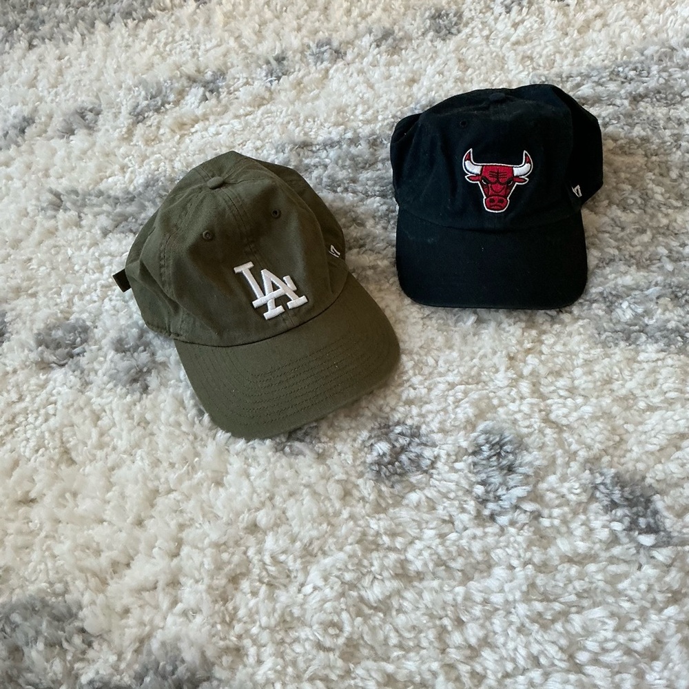 Black Chicago Bulls and Green LA Baseball Caps (2 for $8 or 1 for$5)